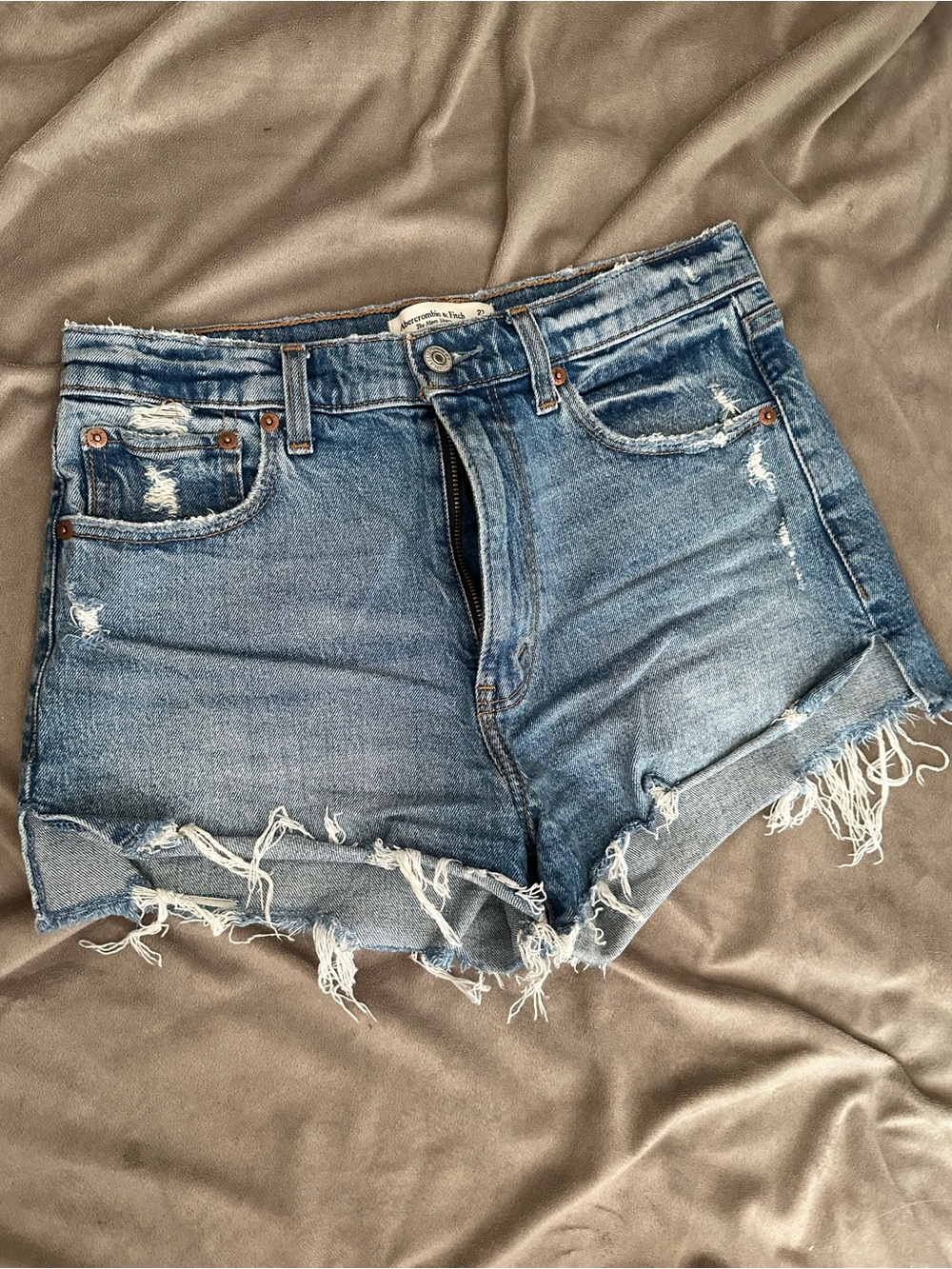 Abercrombie & Fitch Distressed Denim Cutoff Shorts - Blue